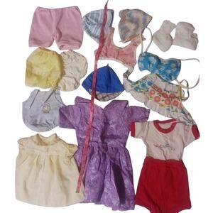 As is lot 1950s/60s/70s vintage baby/toddler/large doll clothes dress girl boy